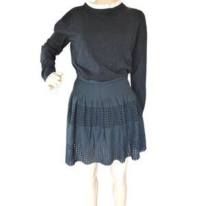 Vintage y2k Gap Black Eyelet Cotton Skirt Womens Size 10 Preppy Goth Twee Casual